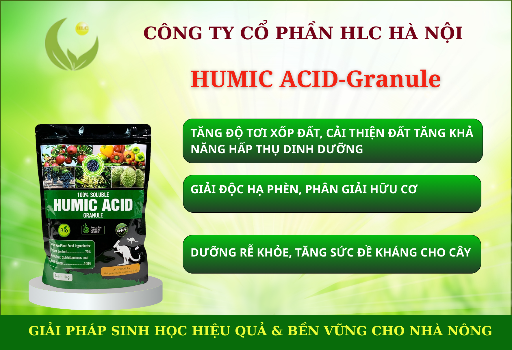HUMIC -GRANULE DẠNG HẠT CAO CÂP 