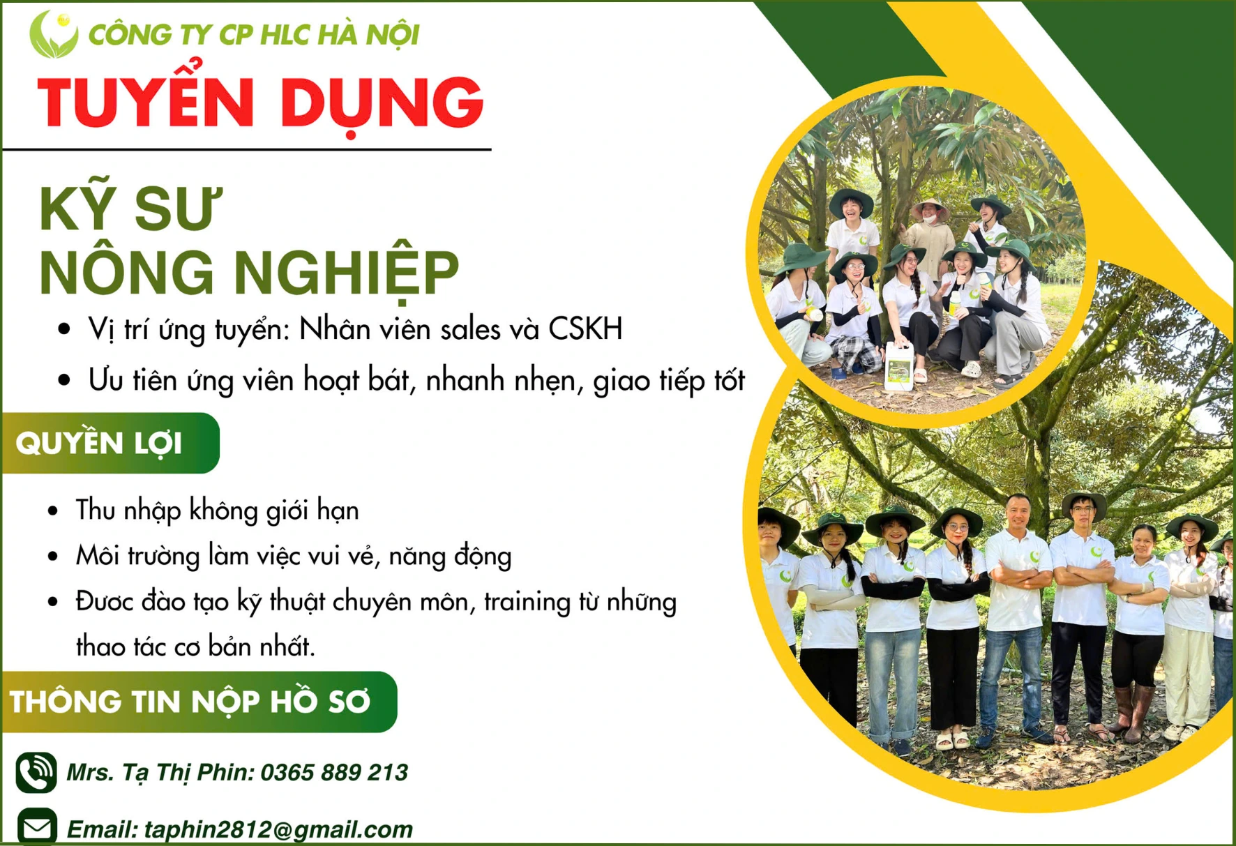 HLC HÀ NỘI TUYỂN DỤNG NHÂN VIÊN KINH DOANH MẢNG PHÂN BÓN  CÂY TRỒNG 